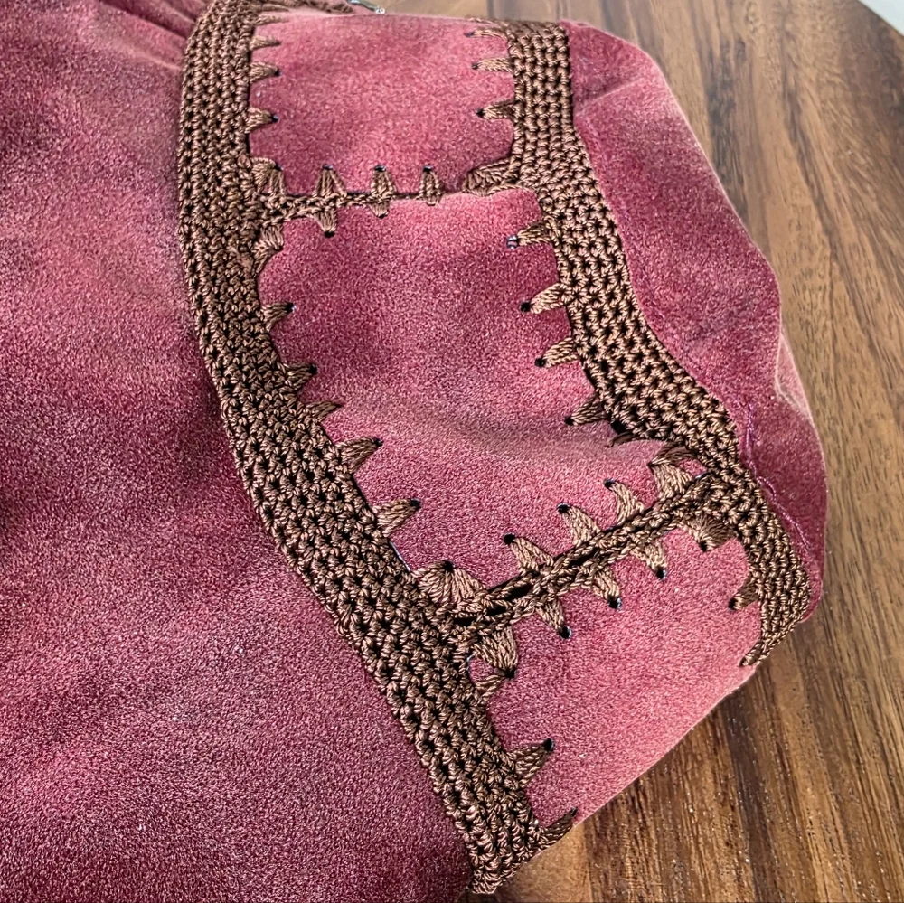 Vintage JCPenney Women’s Embroidered Burgundy Bucket Hat One Size Boho Cottage - Picture 14 of 15